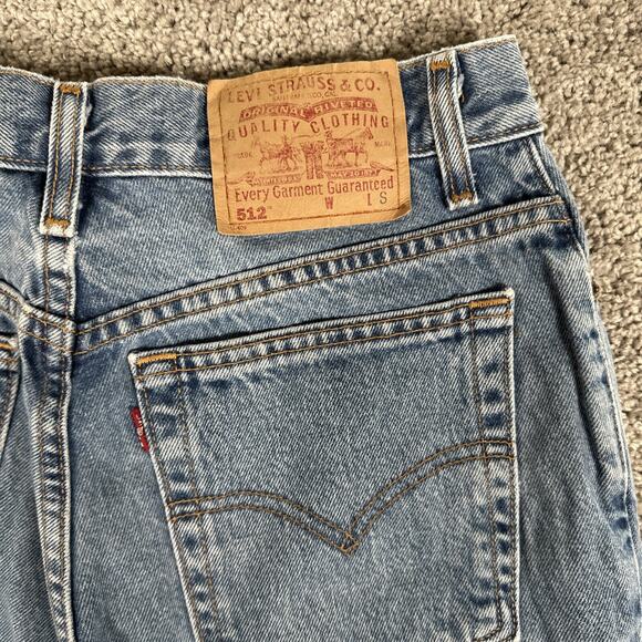 Vtg Levis 512 Jeans Women’s 11 S 28x29 High Waist Tapered Leg Denim Y2K Grunge - Picture 14 of 14